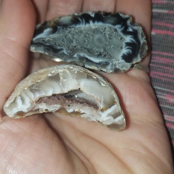 2 beautiful geode halves